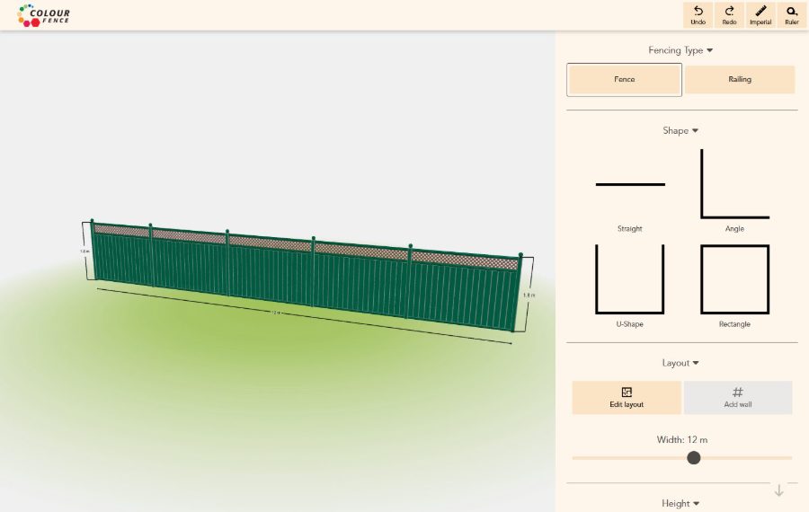 Colourfence 3D-Konfigurator