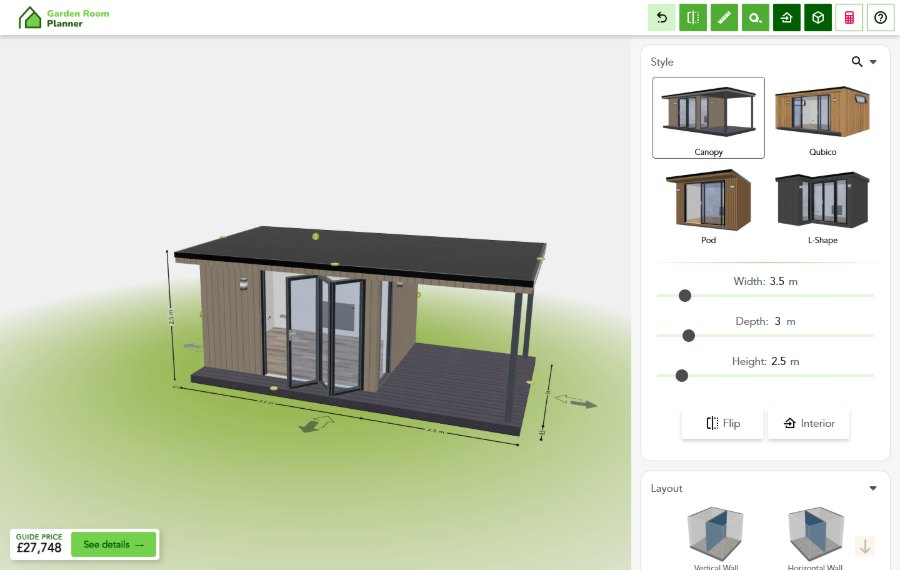 Garden Room Configurator 3D-Konfigurator