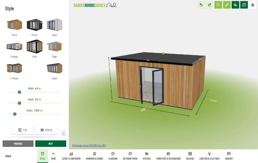 Garden Rooms Sussex 3D-Konfigurator