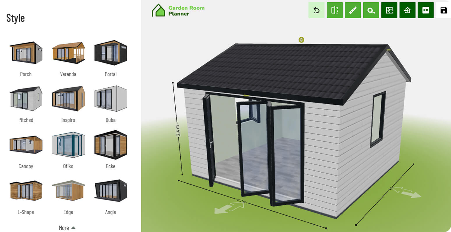 Ein Gebäude im Konfigurator entwerfen.